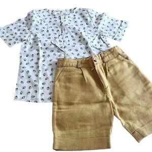Soho Kids boys summer outfit shirt linen blend shorts size 2 NWOT